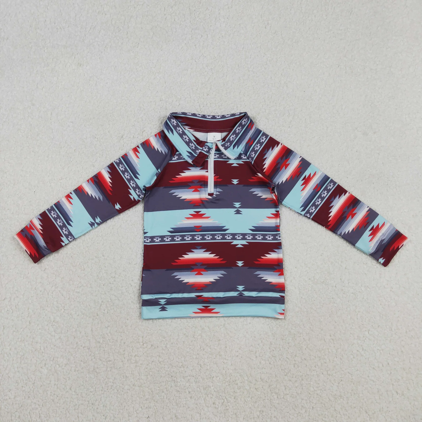 Sibling Kids Adult Women Western Aztec Zipper Pullover Family Mommy and Me Shirts Tops