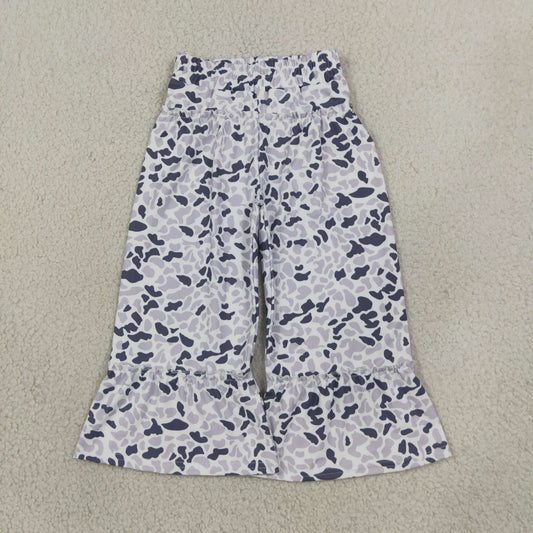 Baby Girls Kids Grey Camo Ruffle Pants Bottoms Yoga Active Clothes
