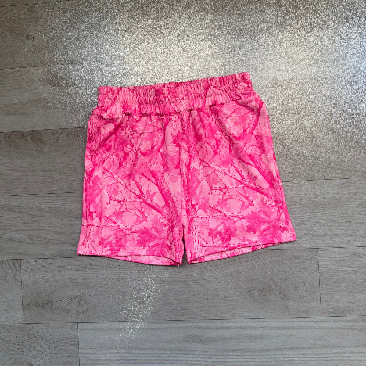 No moq Preorder Baby Girls Kids Leaves Pockets Pink Shorts Bottoms Camo Clothes