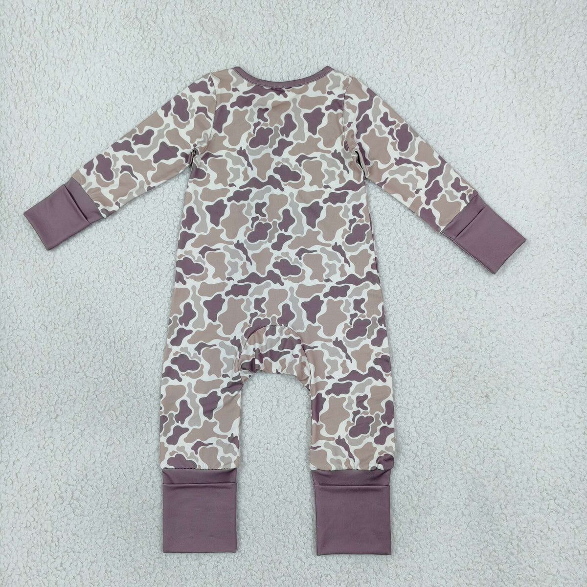 Baby Boys Long Sleeves Camo Zipper Footie Sleeper Romper