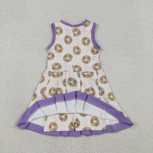 Baby Girls Kids Sleeveless Donuts Skort Yoga Active Mardi Gras Dress
