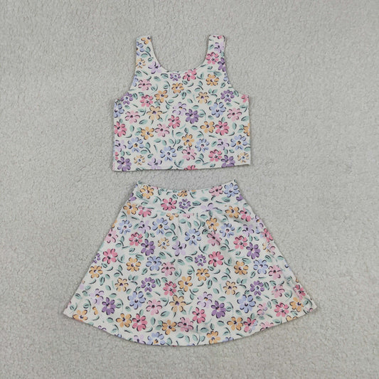 Baby Girls Kids Flower Tops Skirt Shorts Yoga Summer Set