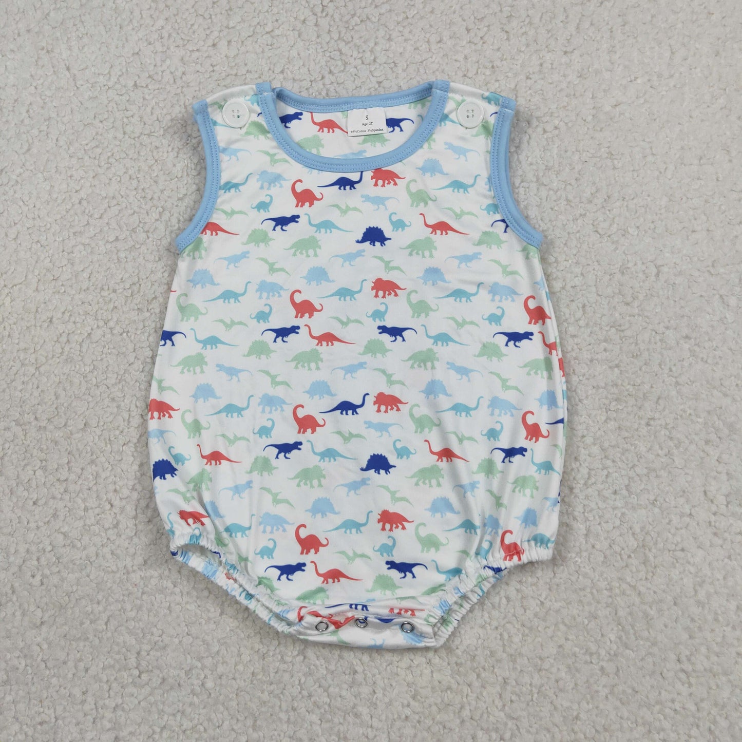 Baby Boys Infant Sleeveless Dinosaurs Bubble Romper