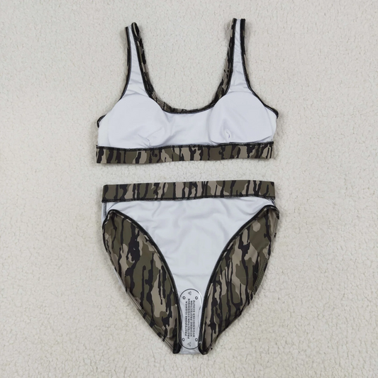 US Shop Adult Women Camo Tops Bummies Set Swimsuit