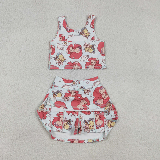 Baby Girl Sleeveless Princess Tops Skirt Shorts Yoga Active Set