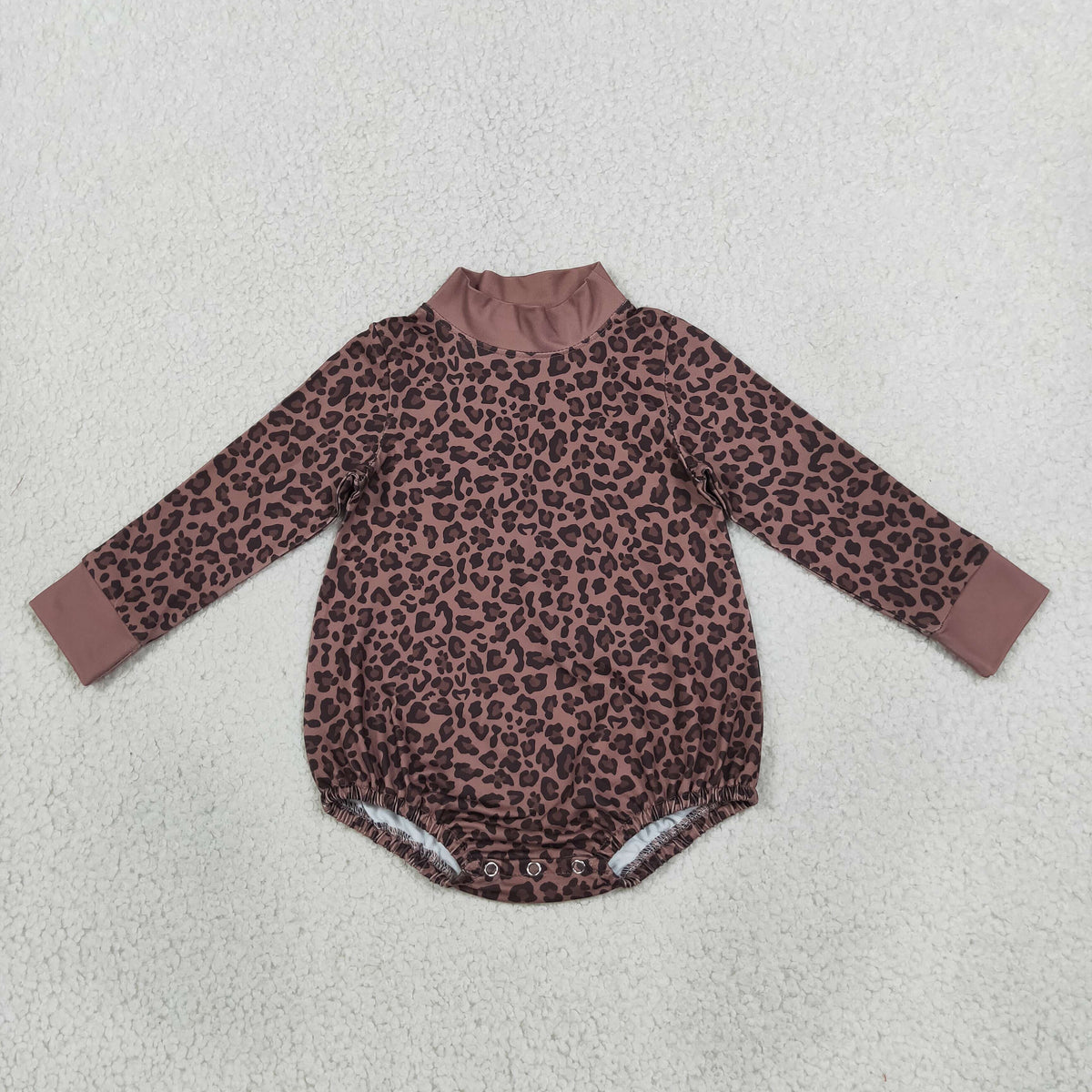Baby Kids Infant Long Sleeves Leopard Bubble Romper Clothes