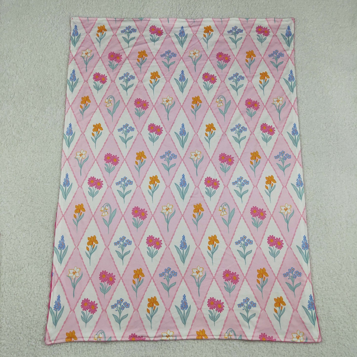 BL0233 Baby Girls Kids Flower Pink Blanket