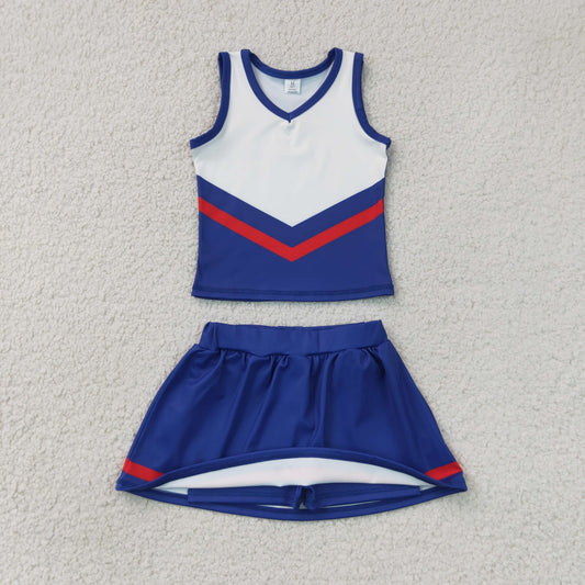 Baby Girls Kids Sleeveless Vest Navy Skirt Shorts Set Yoga Active Team Clothes