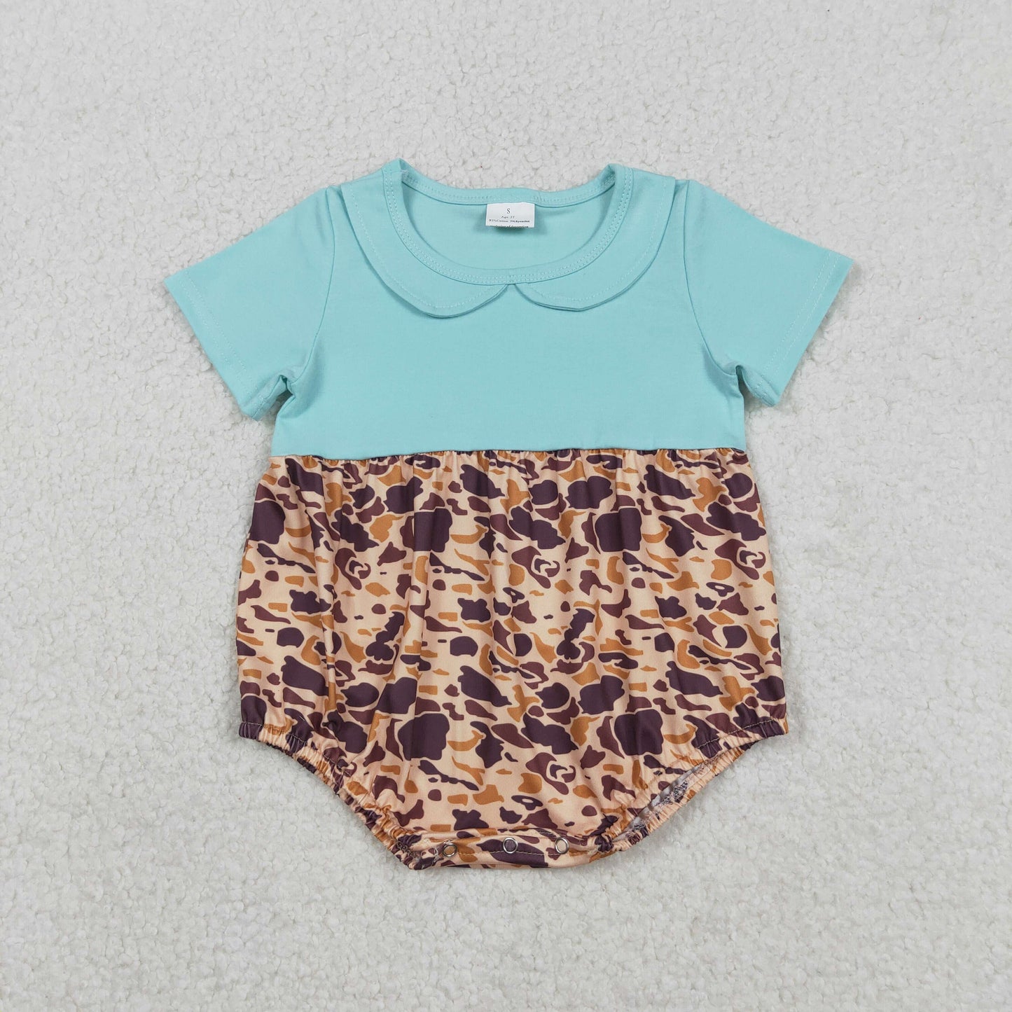 Baby Kids Infant Short Sleeves Camo Bubble Romper