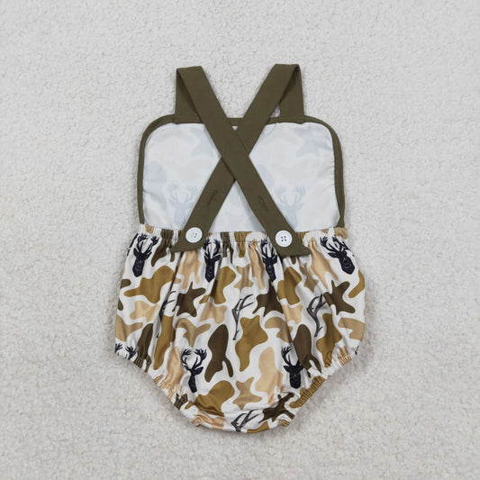 RTS Baby Boys Infant Sleeveless Deer Camo Summer Bubble Romper