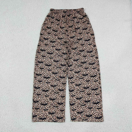 Sibling Baby Girls Adult Woman Halloween Bats Bows Leopard Pockets Mommy and Me Pants Bottoms Clothes