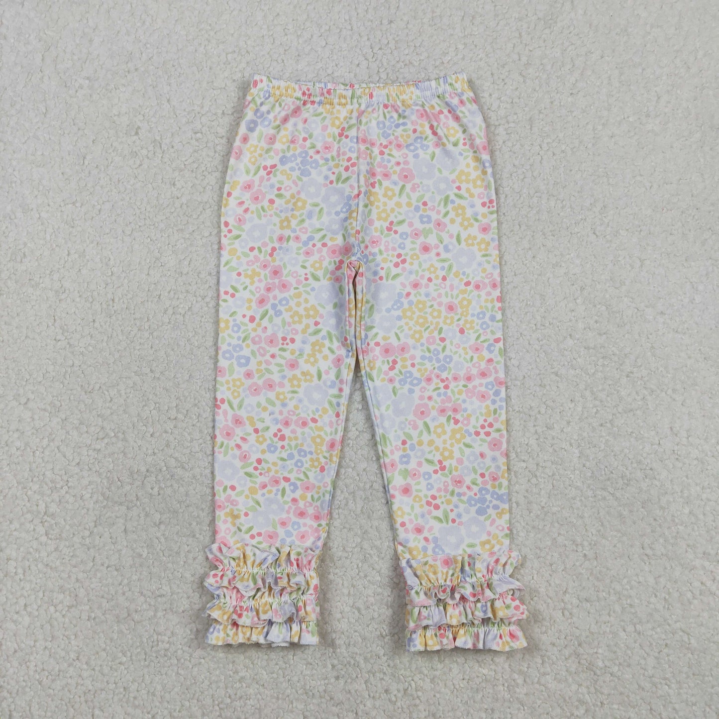 RTS Sibling Baby Girls Kids Long Sleeves Embroidery Bow Shirts Floral Ruffle Pants Sets