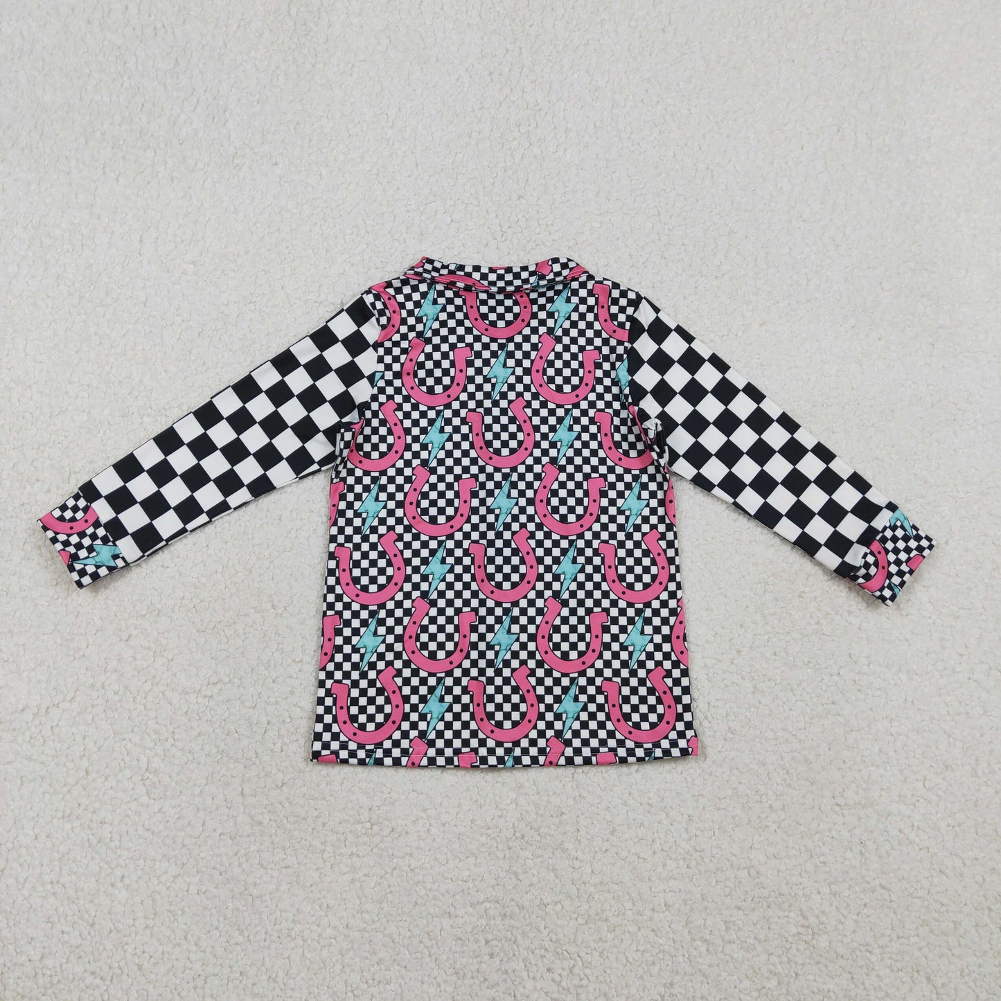 RTS Baby Girls Kids Long Sleeves Checked Buttons Western Shirt Tops