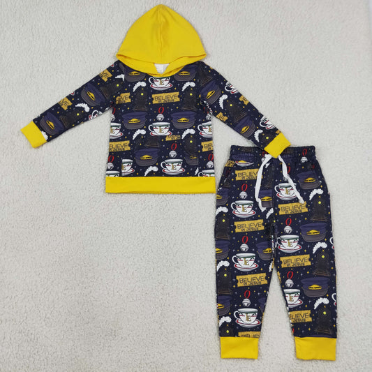 Baby Boys Kids Cups Hoodie Pullover Pockets Pants Christmas Set Clothes