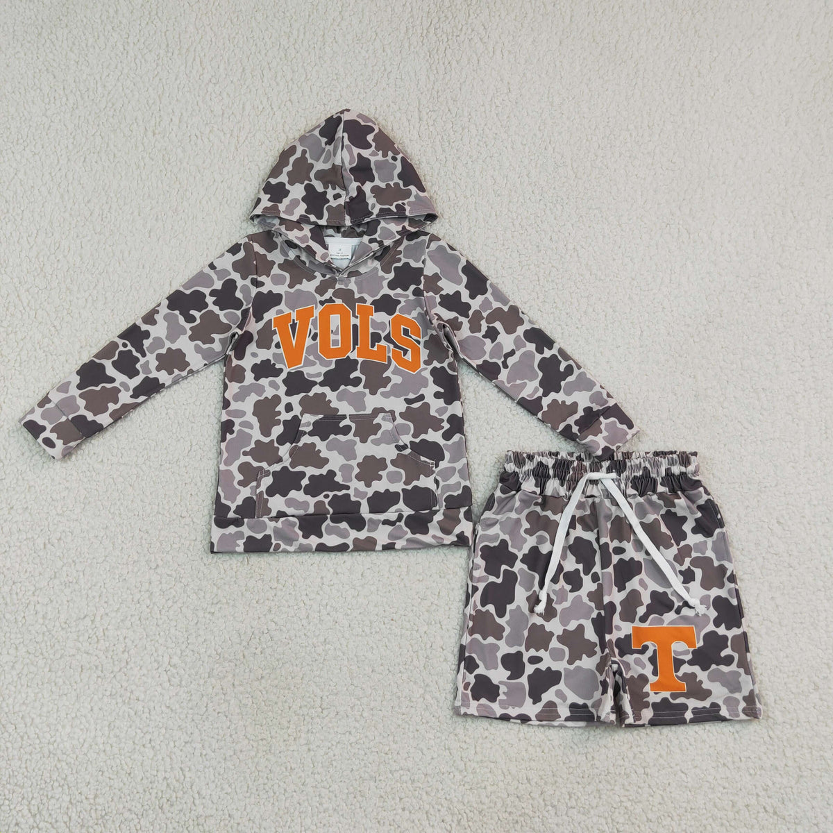 Baby Boys Kids Long Sleeves Camo Hoodie Shirt Chicken Shorts Team Set
