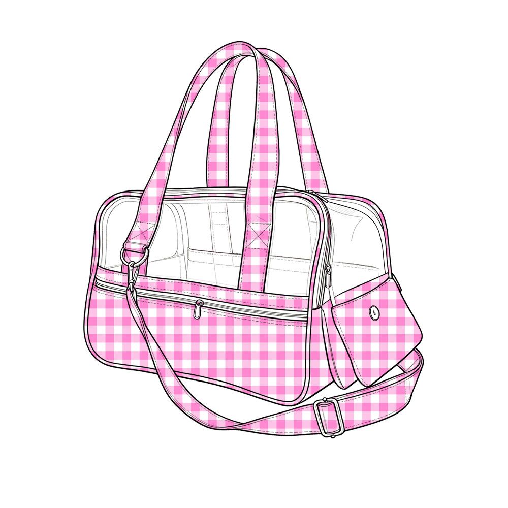 Moq 5 Preorder Pink Plaid Pet Carrier Travel Bag