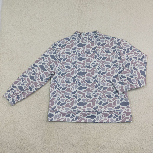 Sibling Baby Kids Adult Women Long Sleeves Grey Camo Print Romper Shirt Clothes