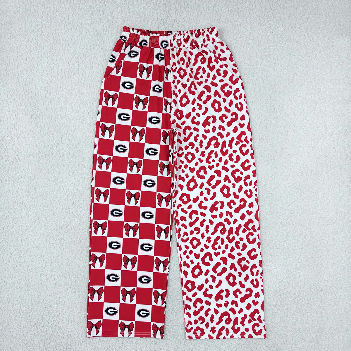 Adult Women Bows G Leopard Pockets Pants Bottoms Team Clothes