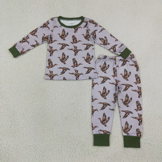Baby Boys Kids Long Sleeves Camo Ducks Shirt Pants Set Pajamas Clothes