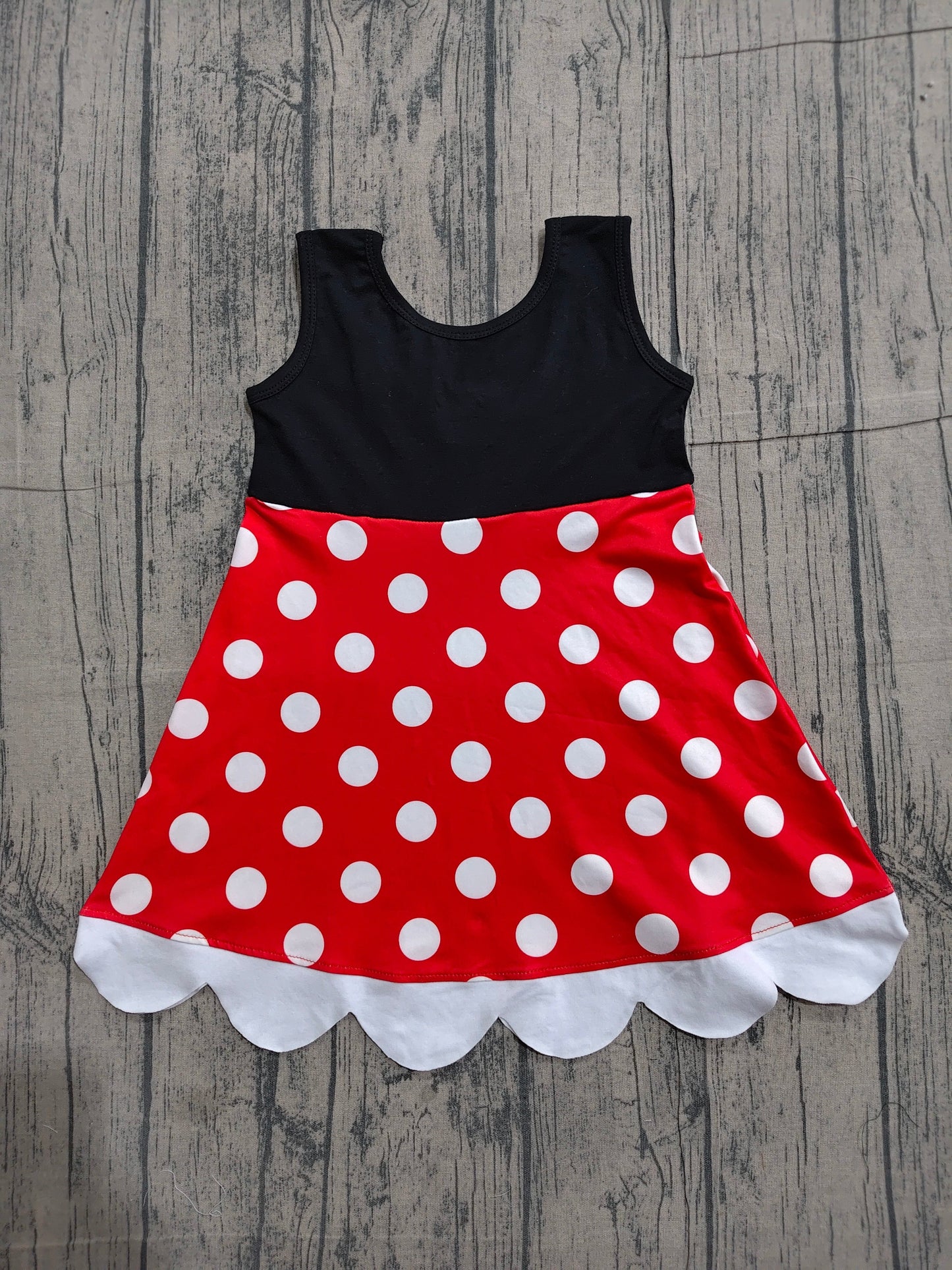 Preorder Baby Girls Kids Sleeveless Dots Knee Length Dress