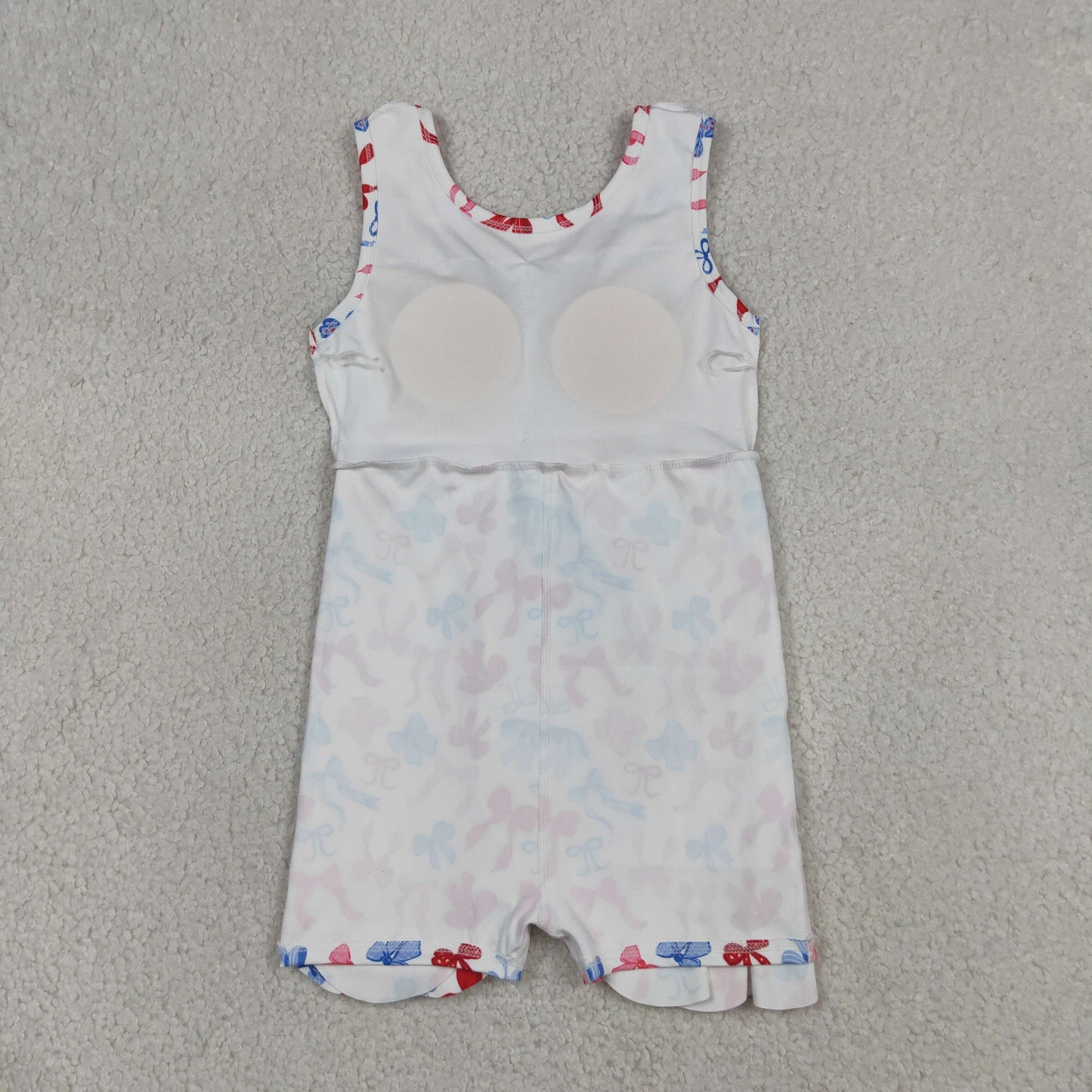 Baby Girls Kids Sleeveless Bows 4th of July Shorts Scallop Knee Length Dress