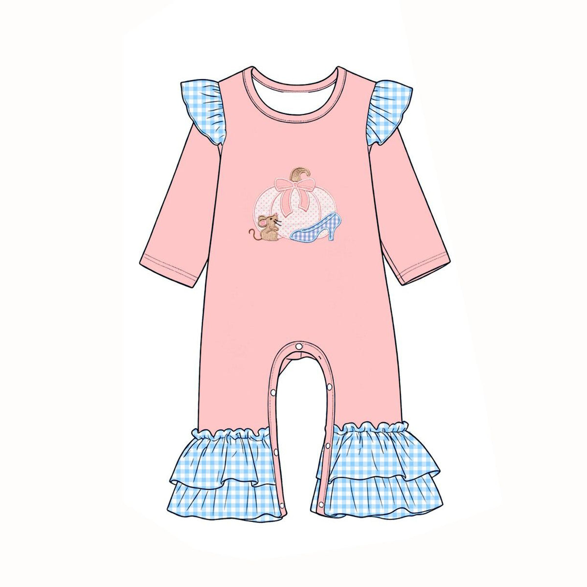 Moq 5 Preorder Baby Girls Infant Long Sleeves Pumpkin Bow Plaid Thanksgiving Romper Clothes