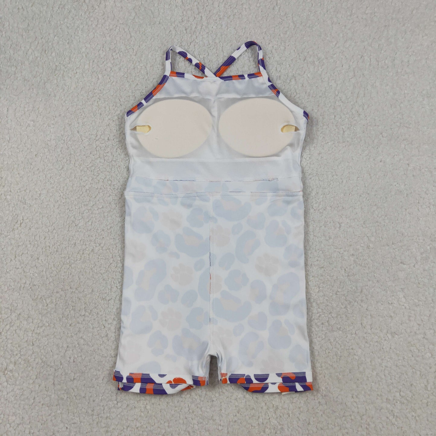 RTS Baby Girls Kids Straps Purple Orange Leopard Team Yoga Active Shorts Knee Length Dress