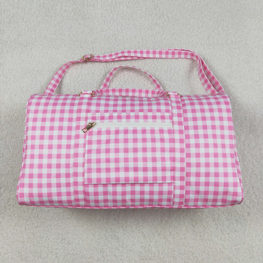 Kids Girl Adult Pink Plaid Ruffle Gym Bag