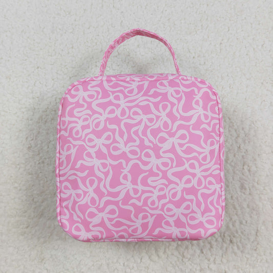 Baby Girl Kids Pink Bows Ruffle Lunch Box Picnic Thermal Bag