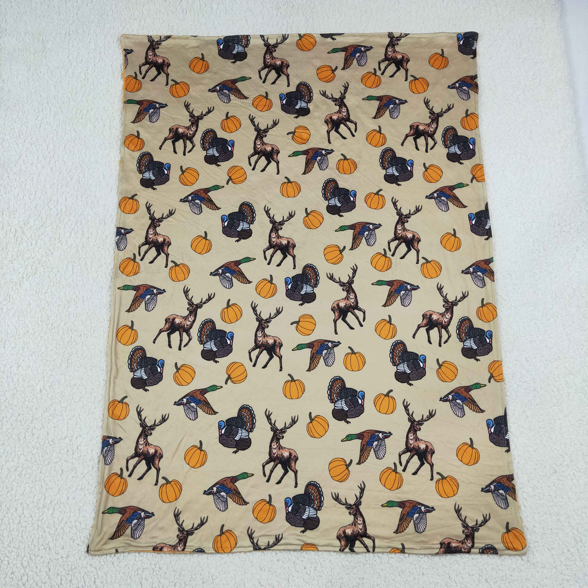 Baby Boys Toddler turkey Pumpkins Ducks Deer Fall Blanket