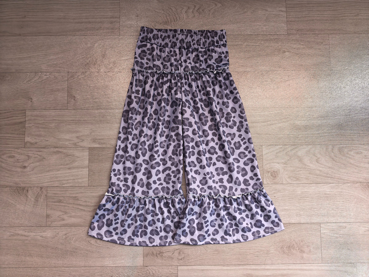 No moq Baby Girls Kids Black Camo Ruffle Pants Bottoms Clothes