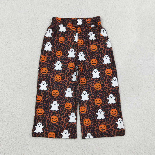 Sibling Baby Girls Adult Woman Halloween Ghosts Pumpkins Leopard Pockets Mommy and Me Pants Bottoms Clothes