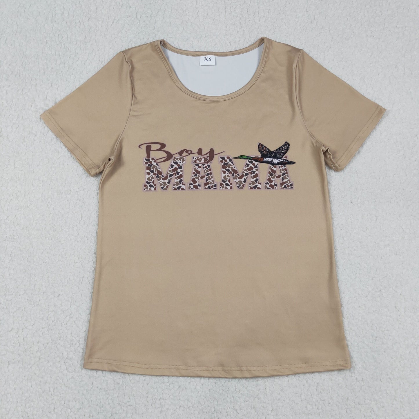 RTS Adult Women Short Sleeves Mama's Boy Tops Camo Duck Shirt