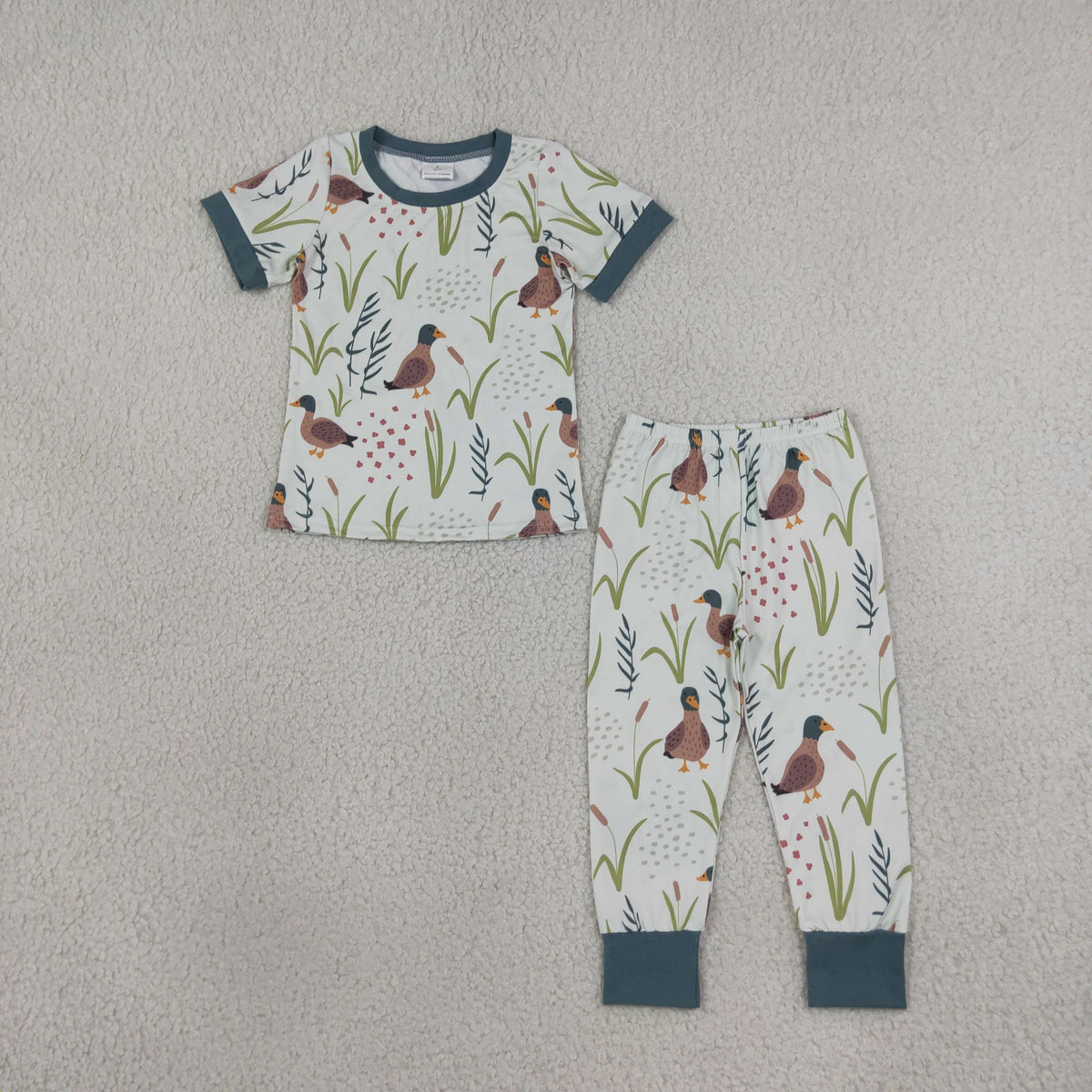 Baby Boy Short Sleeves Ducks Shirt Pants Pajamas Clothes Set