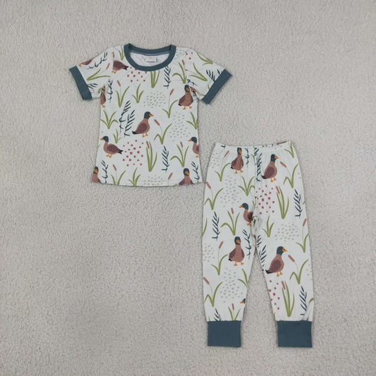 Baby Boy Short Sleeves Ducks Shirt Pants Pajamas Clothes Set