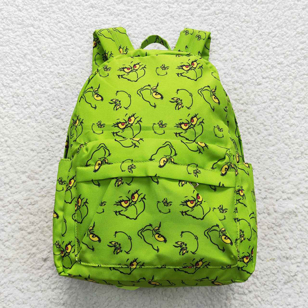 USA Shop Baby Kids Christmas Green Face Backpack School Bag