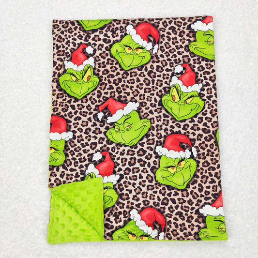 USA Shop Baby Kids Christmas Green Face Leopard Minky Blanket