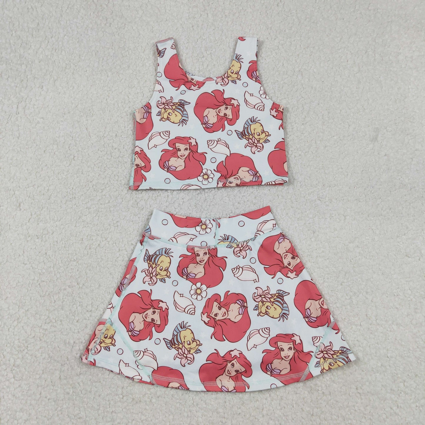 Baby Girl Sleeveless Princess Tops Skirt Shorts Yoga Active Set