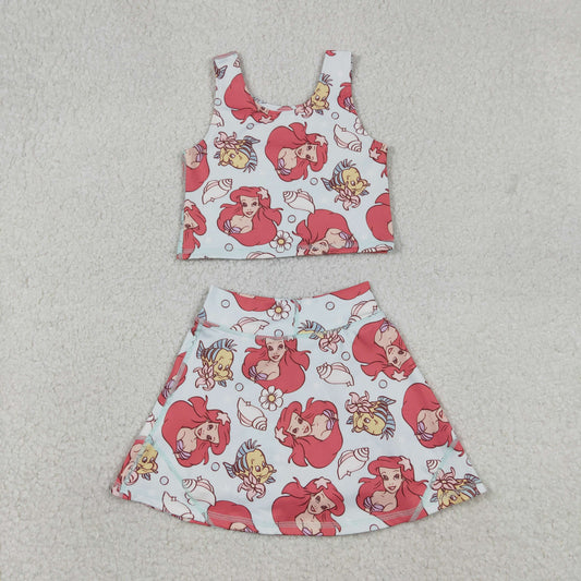 Baby Girl Sleeveless Princess Tops Skirt Shorts Yoga Active Set