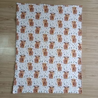 USA Shop Baby Girls Kids Western Cow Print Blanket