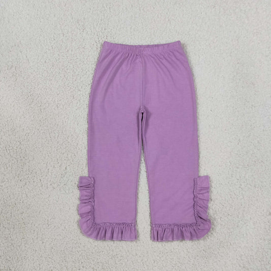 Baby Girls Kids Purple Ruffle Pants Bottoms Cotton Clothes
