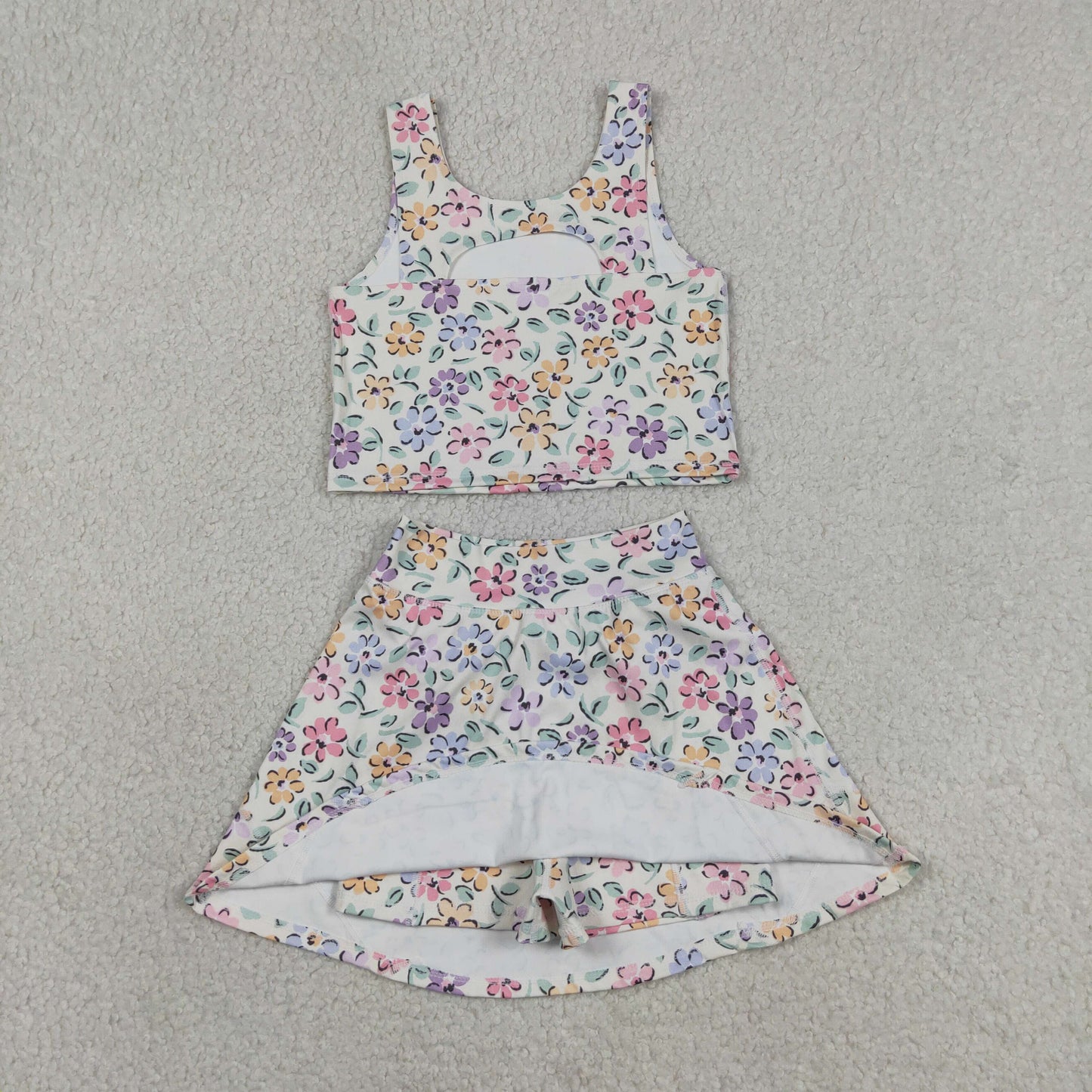 Baby Girls Kids Flower Tops Skirt Shorts Yoga Summer Set