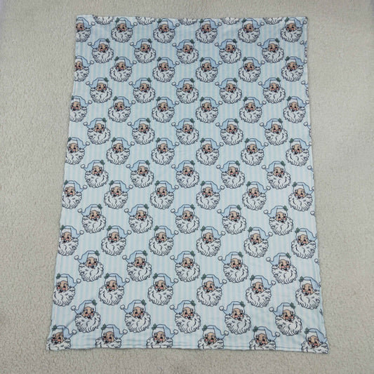 Baby Children Kids Christmas Santa Blue Stripes Blanket