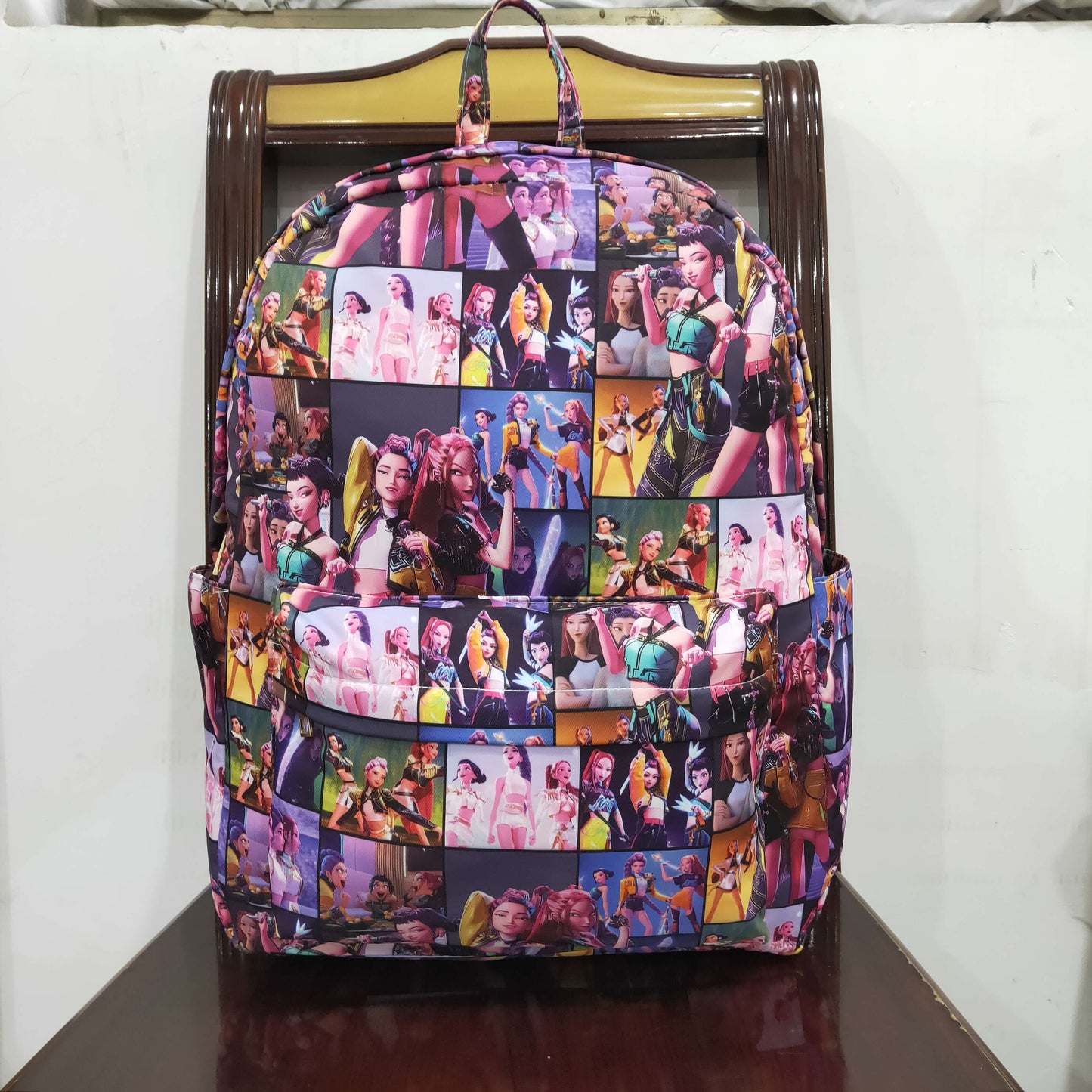 RTS Baby Girls Kids Singer Plaid Zipper Backpack School Purple Bag