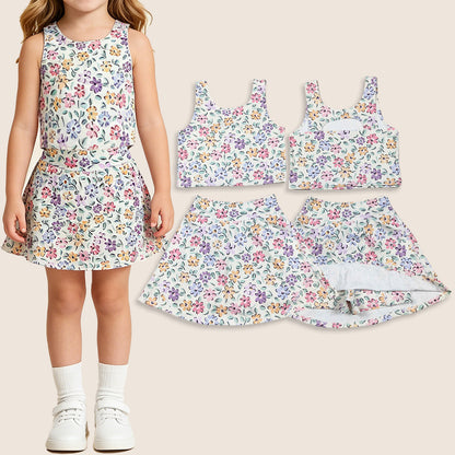 Baby Girls Kids Flower Tops Skirt Shorts Yoga Summer Set