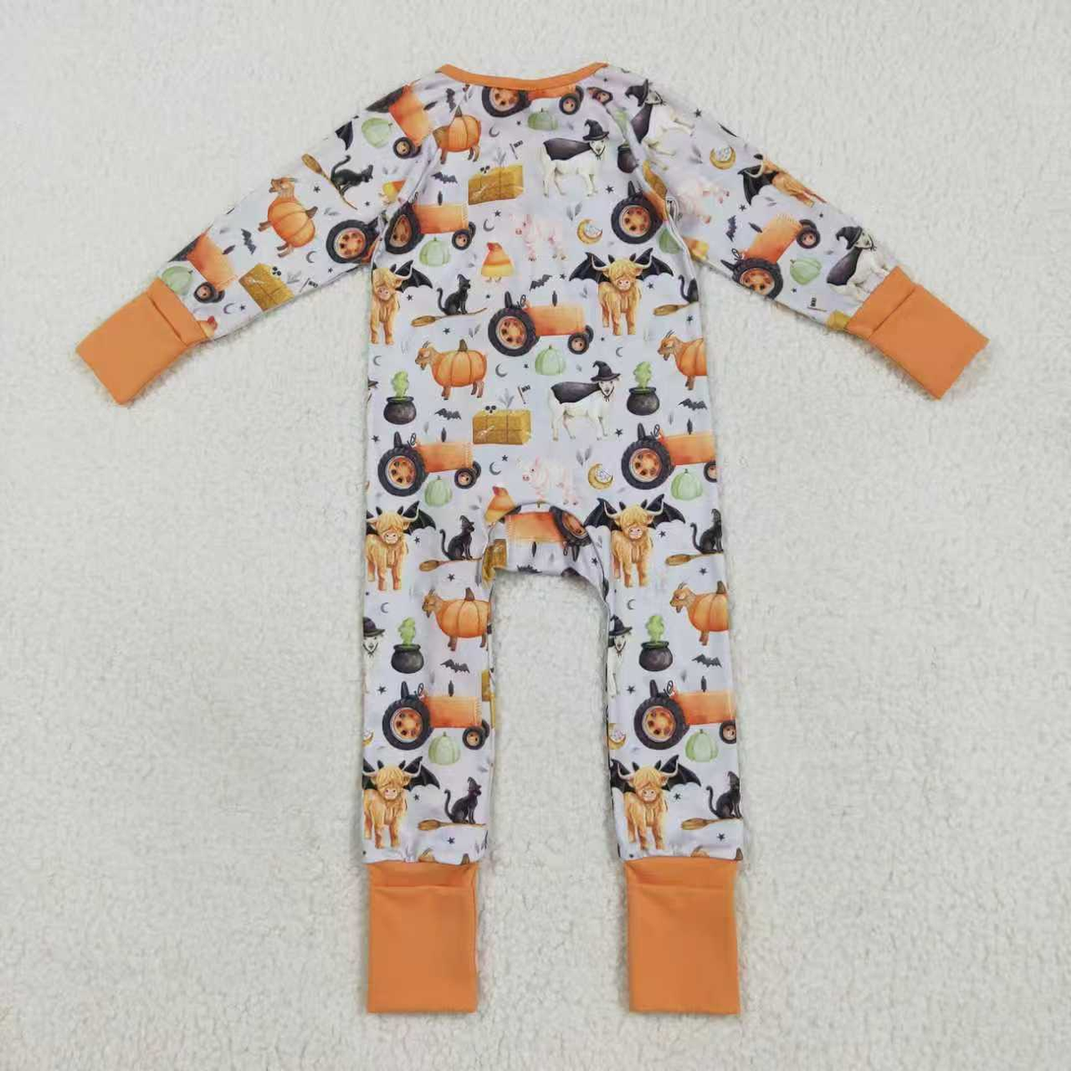 USA Shop Baby Boys Infant Farm Animals Pumpkins Halloween Zipper Footie Sleeper Romper Clothes