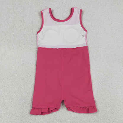 Baby Girls Kids Sleeveless Pink Scallop Yoga Active Knee Length Dress