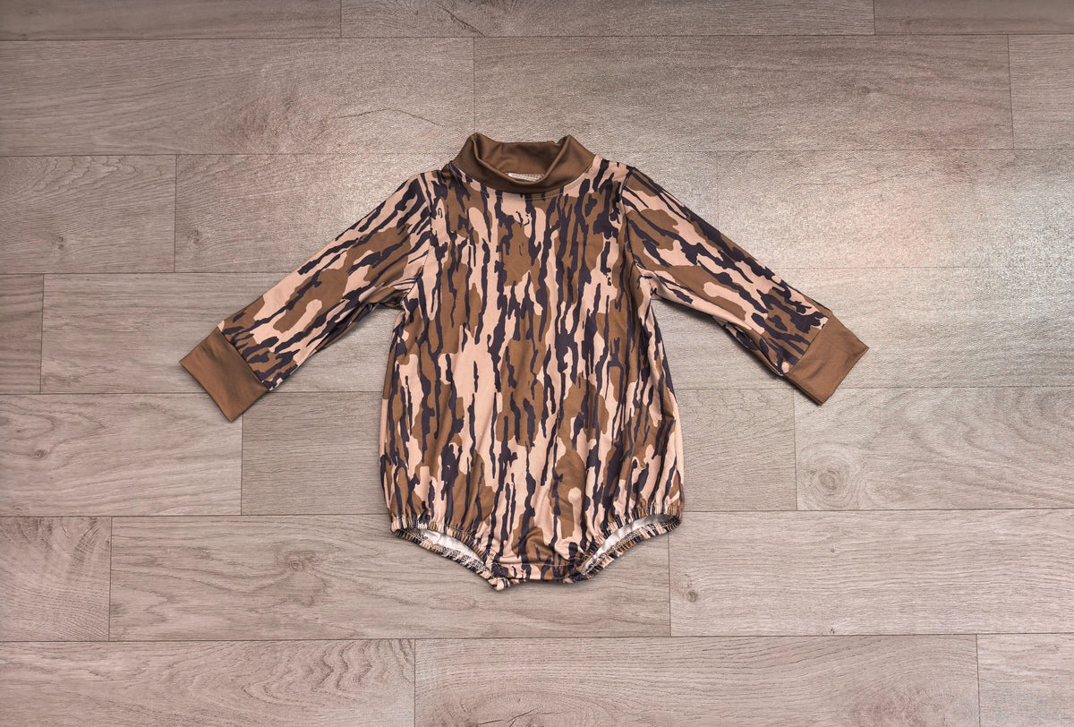 No moq Preorder Baby Boys Infant Long Sleeves Camo Bubble Romper Clothes