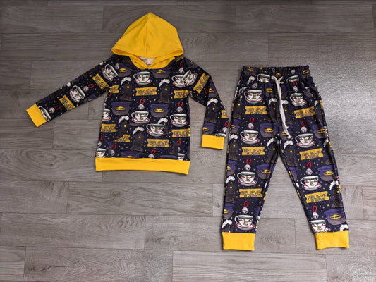 No moq Preorder Baby Boys Kids Cups Hoodie Pullover Pockets Pants Christmas Set Clothes
