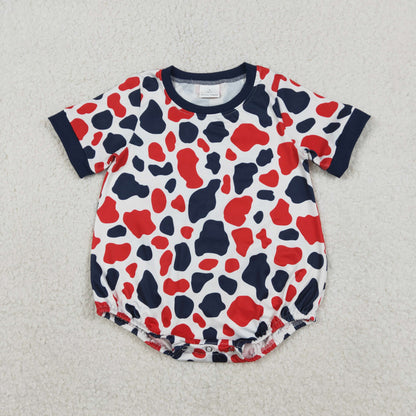 RTS Sibling Baby Boys Short Sleeves Navy Buttons Shirt Camo Shorts Set Romper Shirt 4th of July Clothes